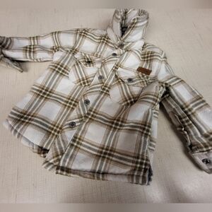 Eddie Baeur Boys Plaid Cream White Button Jacket Coat 12M